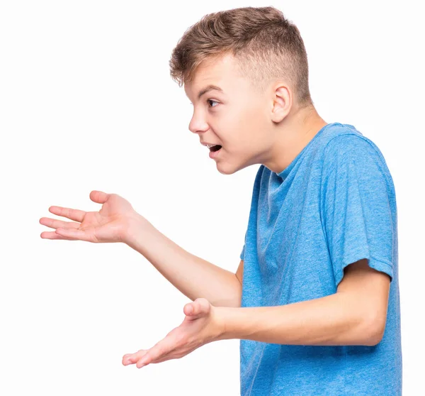 Emotional portrait of teen boy — Stock Photo, Image