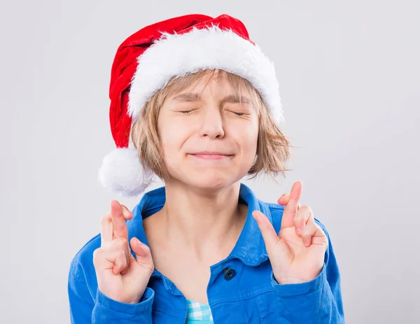 Malá holčička v santa hat — Stock fotografie