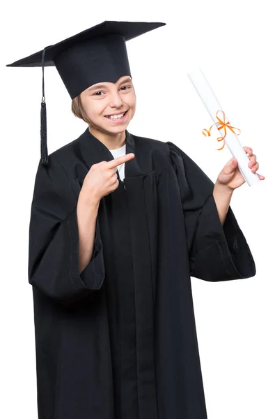 Afgestudeerde student uit kleine meisje — Stockfoto