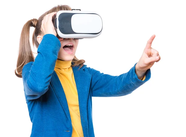 Little girl in VR glasses — Stock Photo, Image