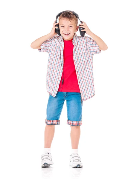 Little boy with headphones — Stock Photo, Image