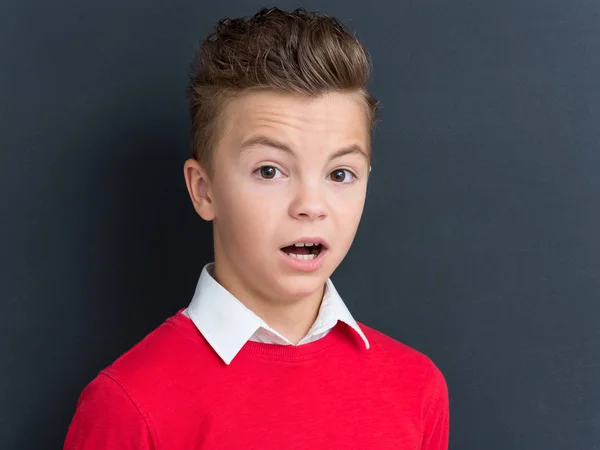 Emotional portrait of teen boy — Stock Photo, Image