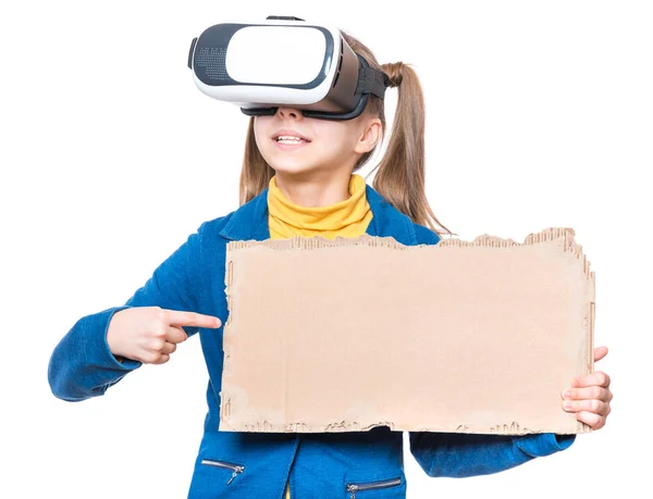 Little girl in VR glasses — Stock Photo, Image