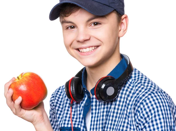 Tiener jongen met GLB en hoofdtelefoons — Stockfoto