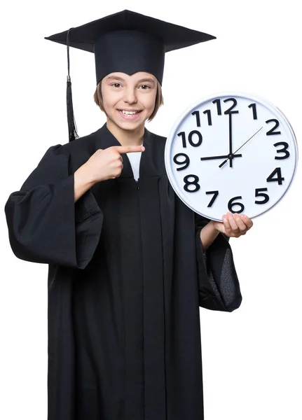 Graduate little girl student — Stock Photo, Image