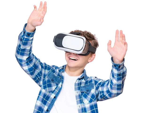 Teen boy with VR glasses — Stock Photo, Image