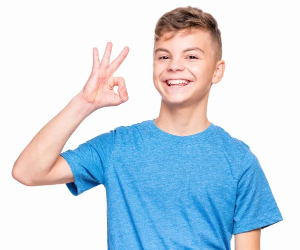 Emotional portrait of teen boy — Stock Photo, Image