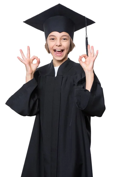 Gradué petite fille étudiante — Photo