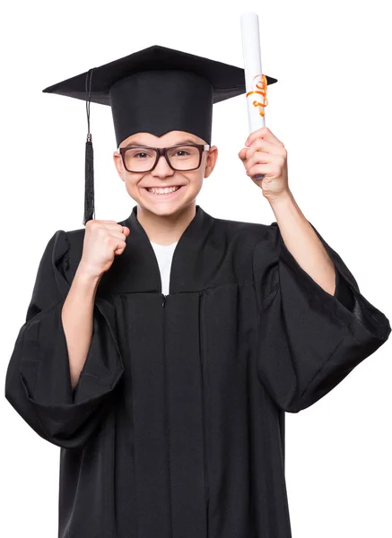 Diplomás tini fiú diák — Stock Fotó