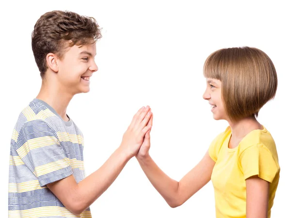 Friendship teen boy and girl — Stock Photo, Image