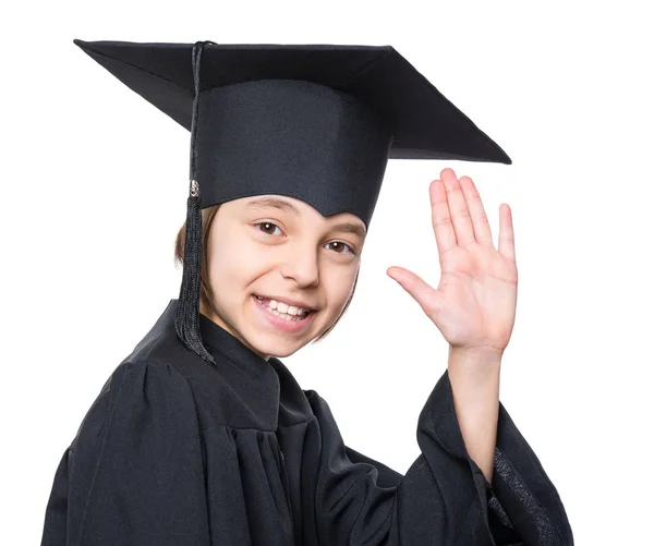 Afgestudeerde student uit kleine meisje — Stockfoto