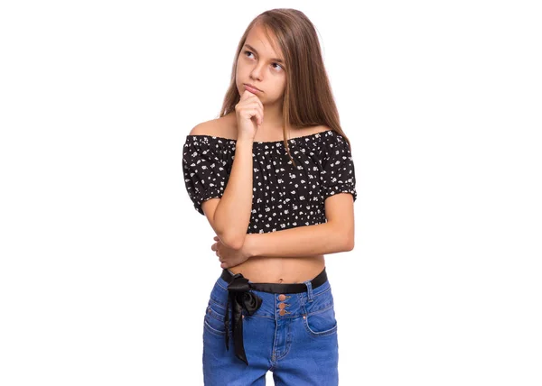 Retrato de adolescente en blanco — Foto de Stock