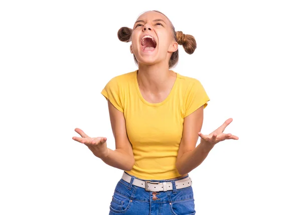 Retrato de adolescente en blanco — Foto de Stock