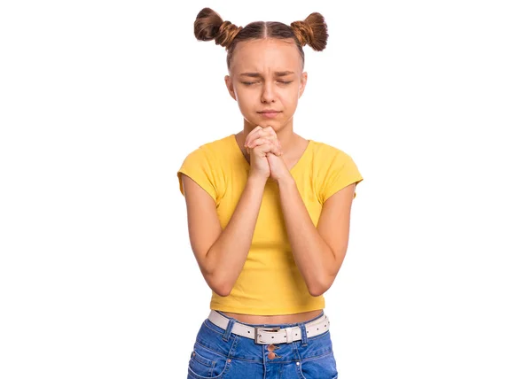 Retrato de adolescente en blanco — Foto de Stock