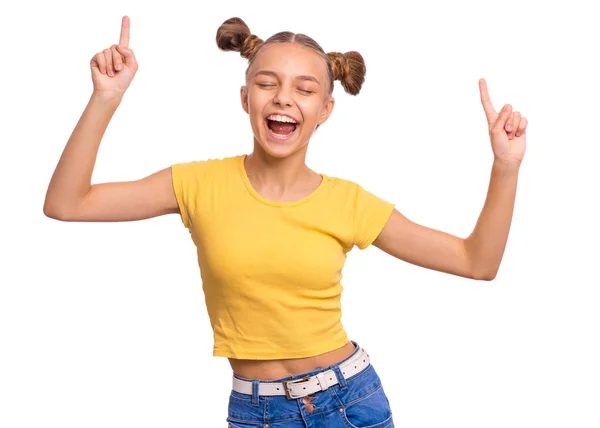 Portrait of teen girl on white — Stock Photo, Image