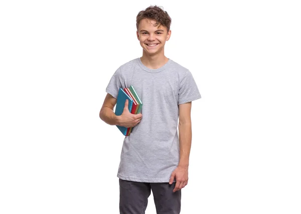 Estudiante adolescente chico con libros — Foto de Stock