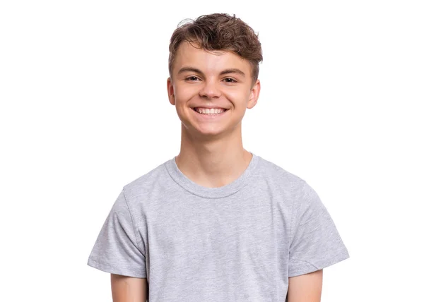 Teen boy in gray t-shirt — Stock Photo, Image