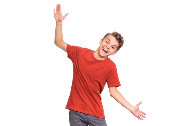 Adolescente chico en blanco — Foto de Stock