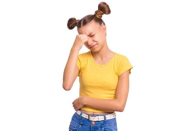 Portrait of teen girl on white — Stock Photo, Image