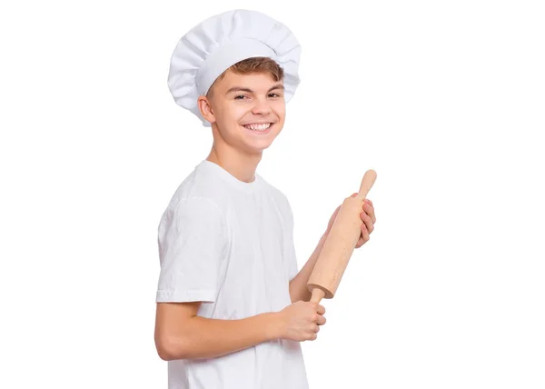 Teen boy in chef hat — Stock Photo, Image