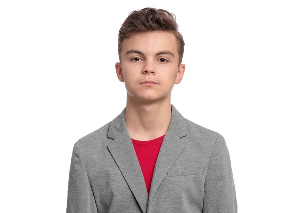 Teen pojke i kostym — Stockfoto