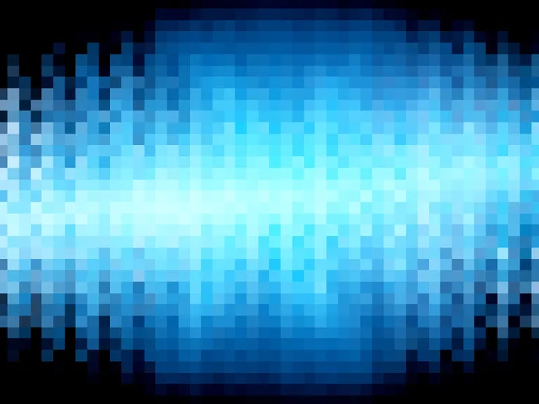 Blue glowing pixel shaped fractal in space
