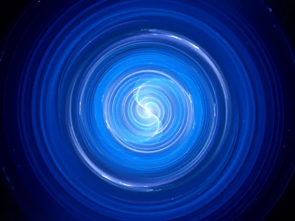 Blue glowing spinning wave source in space — Stock Photo, Image