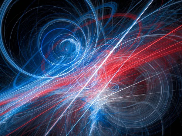 Färgglada glödande ljus linjer och kurvor i rymden — Stockfoto