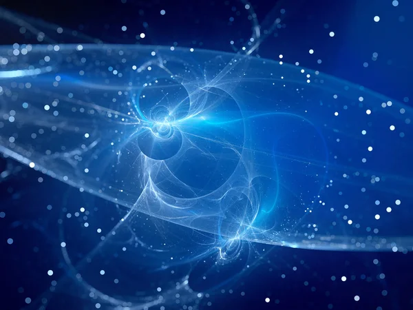 Синие светящиеся плазменные силовые поля в космосе — стоковое фото