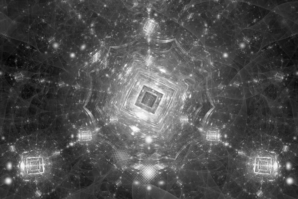 Quantencomputer Schwarz-Weiß-Intensitätskarte — Stockfoto