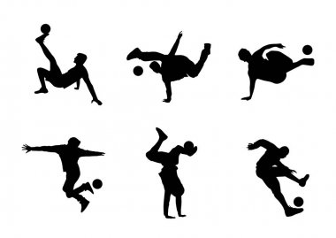 Freestyle futbol vector silhouettes