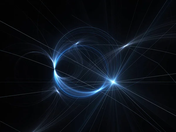 Blå glödande plasma med korsningen rader i rymden — Stockfoto