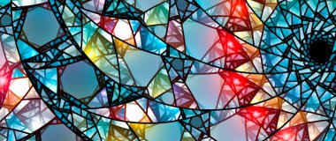 Colorful glowing stained glass clipart