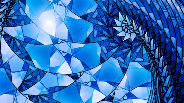 Blauwe gloeiende glas spiraal — Stockfoto