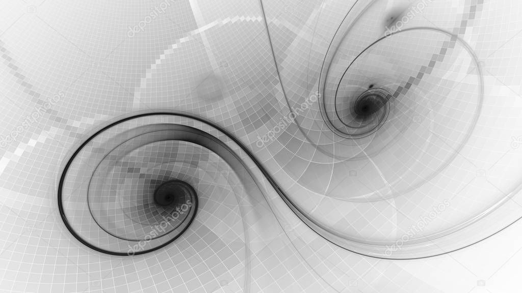 Negative dual spiral black and white background