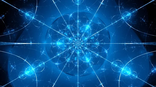 Blauwe gloeiende quantum model abstracte achtergrond — Stockfoto
