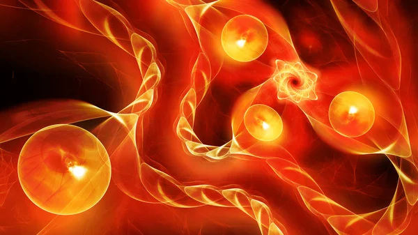 Fiery glowing quantum correlation abstract background — Stock Photo, Image