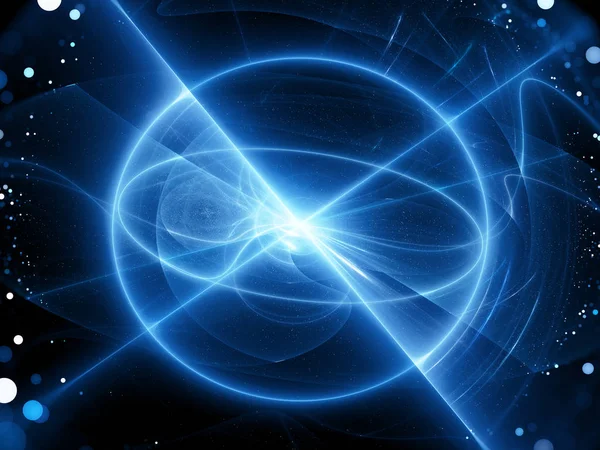 Explosión de energía brillante con campo de fuerza esférico con perpendicul —  Fotos de Stock