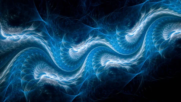 Blue glowing energy wavy motion fractal — Stock Photo, Image
