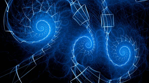 Espirales brillantes azules fondo abstracto — Foto de Stock