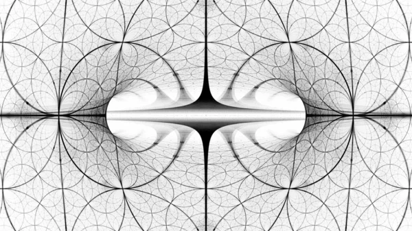 空間内の4次元オブジェクト反転黒と白の効果 コンピュータは抽象的な強烈マップを生成 — ストック写真