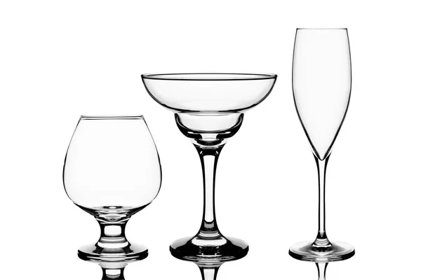 Three empty wine glasses — Stock Photo, Image