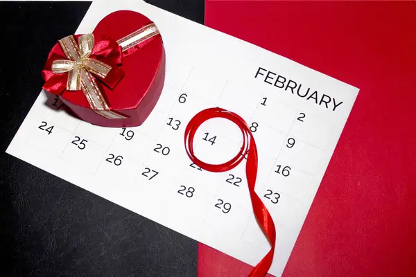San Valentino è segnato nel calendario — Foto Stock
