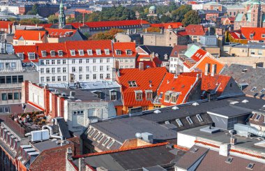Kopenhag şehir, Danimarka, Scandinavia çatı görünümü