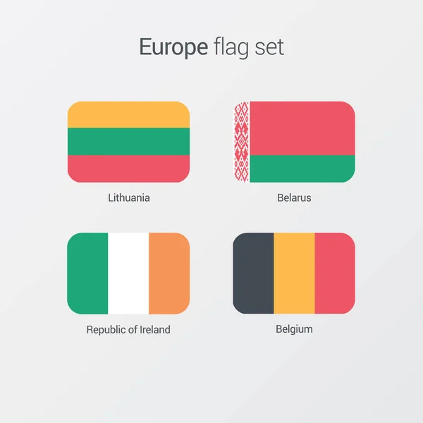 Banderas planas de los países europeos — Vector de stock