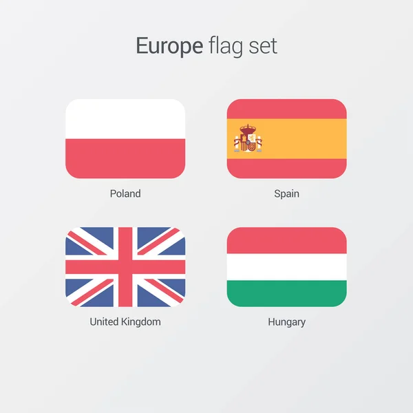 Banderas planas de los países europeos — Vector de stock