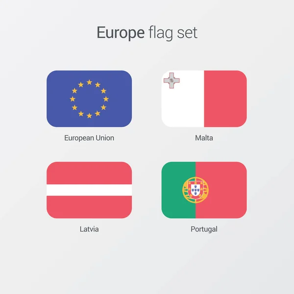 Плоские флаги европейских стран — стоковый вектор