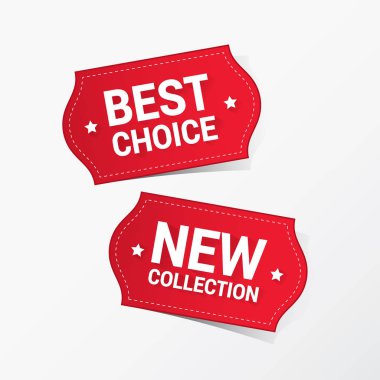 En iyi seçim ve yeni koleksiyon etiketleri