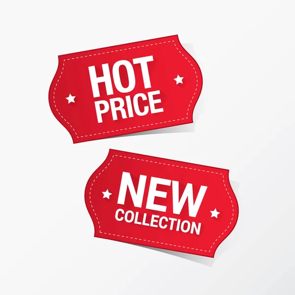 Hot Price and New Collection Labels — Stock Vector