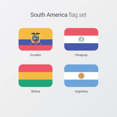 Güney Amerika düz bayrakları kümesi 